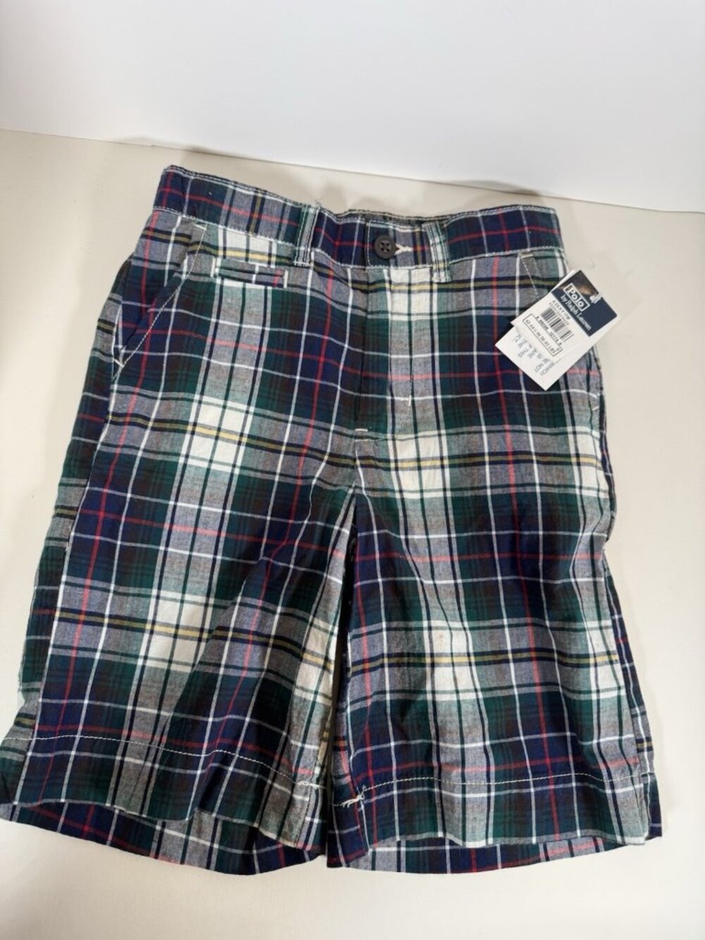 Polo Ralph Lauren Boys Size 5 Red Green Plaid Shorts Vintage Y2K 2000s New NWT